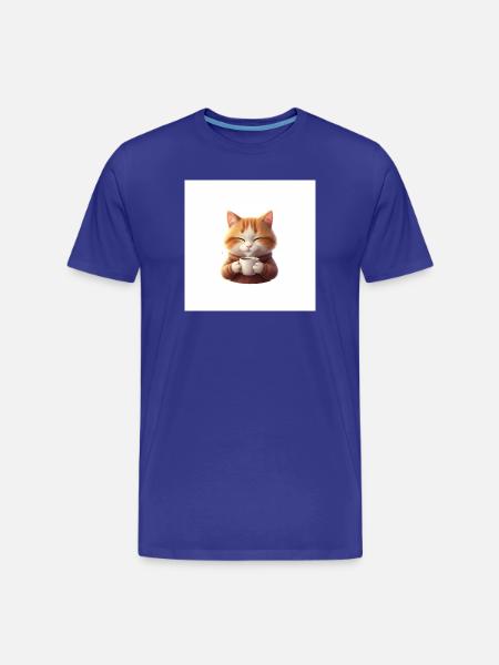 Cuddly Kitten Coffee Magic - Men's Premium Organic T-Shirt - royal blue