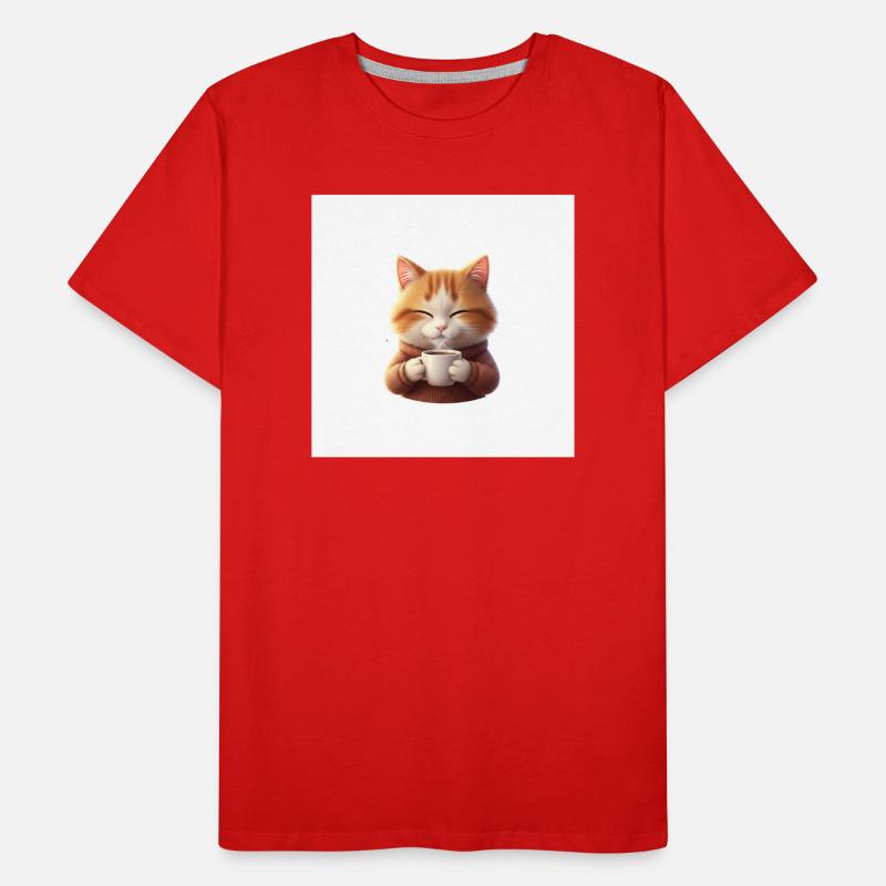 Cuddly Kitten Coffee Magic Men's Premium Organic T-Shirt