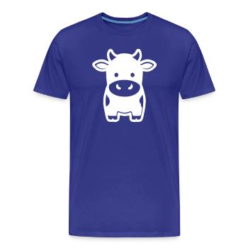 Icône de la vache debout de la vache laitière debout - T-shirt bio Premium Homme - bleu roi - Devant - Damien (186cm)
