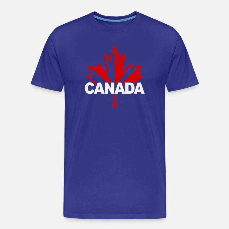 Rotes Ahornblatt Kanada Logo - Männer Premium Bio T-Shirt - Königsblau