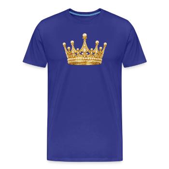 Golden royal crown with pearls - Men's Premium Organic T-Shirt - royal blue - Front - Damien (186cm)