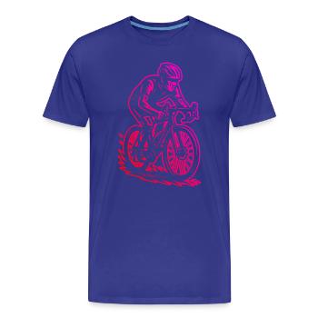Super cadeau pour vélo de route - T-shirt bio Premium Homme - bleu roi - Devant - Damien (186cm)