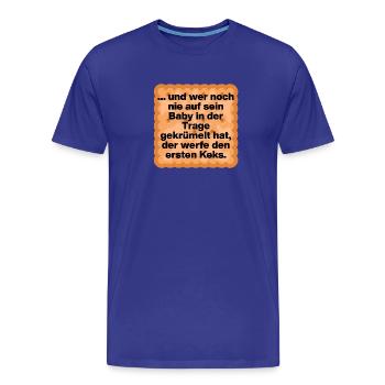 D’ABORD BISCUIT, PUIS BÉBÉ ! PARENTLIFE PARENTS MT BABY - T-shirt bio Premium Homme - bleu roi - Devant - Damien (186cm)