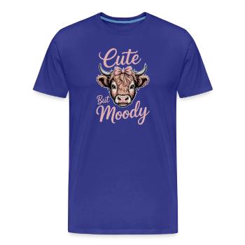 Highland Cattle Sayings Moody Funny Gift - Men's Premium Organic T-Shirt - royal blue - Front - Damien (186cm)
