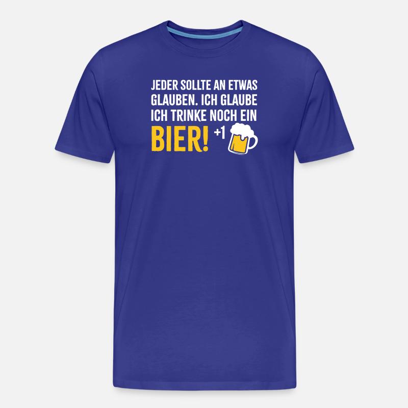 Ich glaube an Bier +1 - Männer Premium Bio T-Shirt - Königsblau