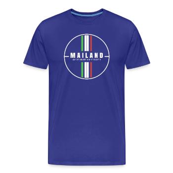 Coordonnées de Milan - T-shirt bio Premium Homme - bleu roi - Devant - Damien (186cm)