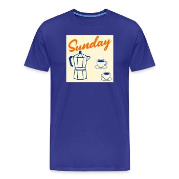 Couple du café du dimanche - T-shirt bio Premium Homme - bleu roi - Devant - Damien (186cm)