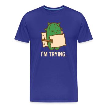 Prickly But Trying - Men's Premium Organic T-Shirt - royal blue - Front - Damien (186cm)