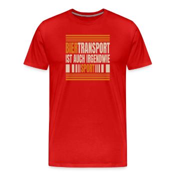 Beer transport is also kind of a sport - Men's Premium Organic T-Shirt - red - Front - Damien (186cm)