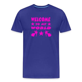 High Heels - Männer Premium Bio T-Shirt - Königsblau - Vorne - Damien (186cm)