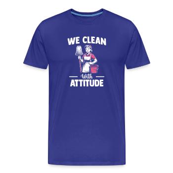 Motif de l’équipe de nettoyage - T-shirt bio Premium Homme - bleu roi - Devant - Damien (186cm)