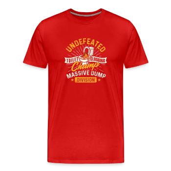Toilettenverstopfung Champ Müllabteilung - Männer Premium Bio T-Shirt - Rot - Vorne - Damien (186cm)