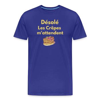 Entschuldigung, die Pfannkuchen warten auf mich. - Männer Premium Bio T-Shirt - Königsblau - Vorne - Damien (186cm)