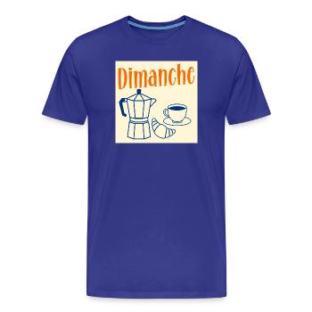 Sonntagskaffee-Croissant - Männer Premium Bio T-Shirt - Königsblau - Vorne - Damien (186cm)