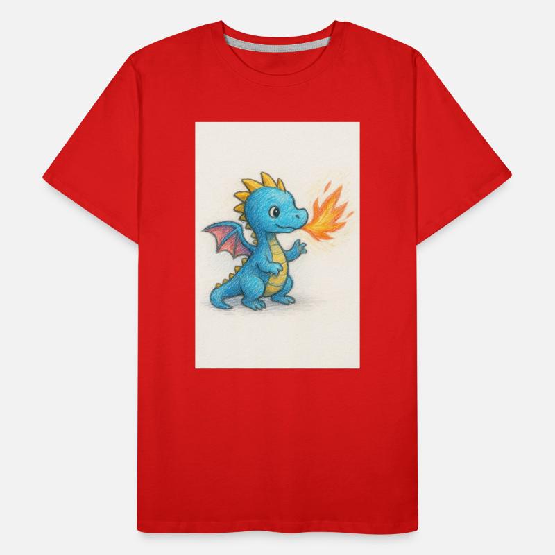Blauer Drachenfunke Atemfeuer Männer Premium Bio T-Shirt