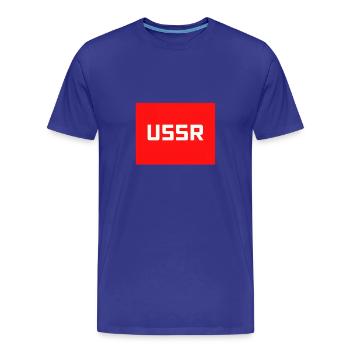 Logo texte du CCCP de l’Union soviétique de l’ère soviétique - T-shirt bio Premium Homme - bleu roi - Devant - Damien (186cm)