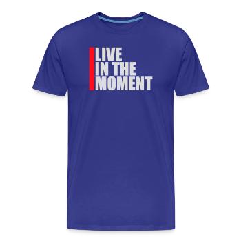 Live In The Moment Mindfulness Presence Awareness - Men's Premium Organic T-Shirt - royal blue - Front - Damien (186cm)