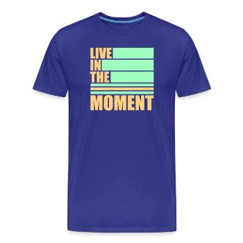 Live In The Moment Mindfulness Presence Awareness - Men's Premium Organic T-Shirt - royal blue - Front - Damien (186cm)