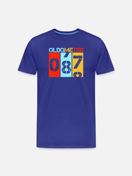 Oldometer 87 Retro Vintage 87th Birthday - Men's Premium Organic T-Shirt - royal blue