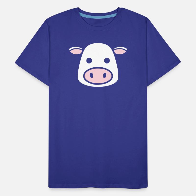 Mignonne Tête de Vache Visage Vector de la BD T-shirt bio Premium Homme