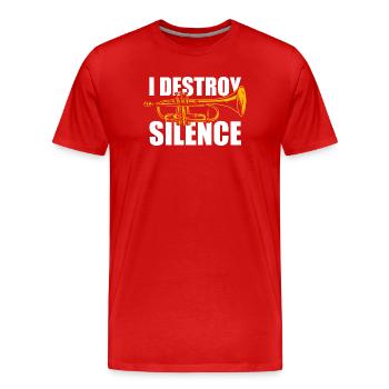 I destroy silence Trompete Trompetenspieler - Männer Premium Bio T-Shirt - Rot - Vorne - Damien (186cm)