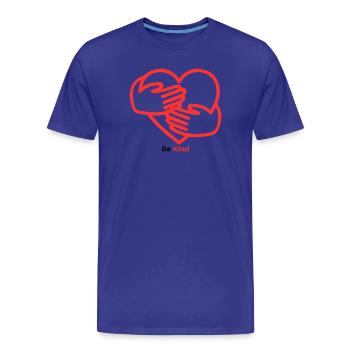 Les mains dans le cœur Chaleur - T-shirt bio Premium Homme - bleu roi - Devant - Damien (186cm)