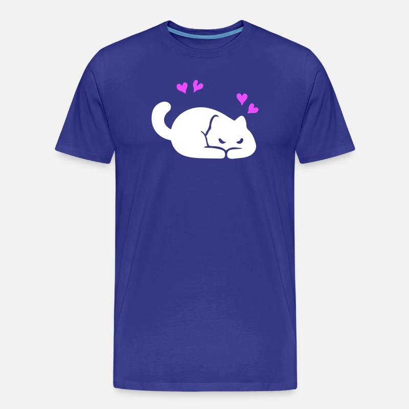 Katze Liebe - Männer Premium Bio T-Shirt - Königsblau