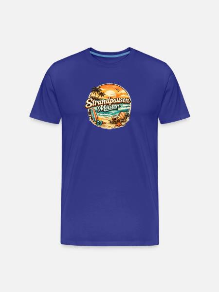 Beach Breaks Master Rétro - T-shirt bio Premium Homme - bleu roi