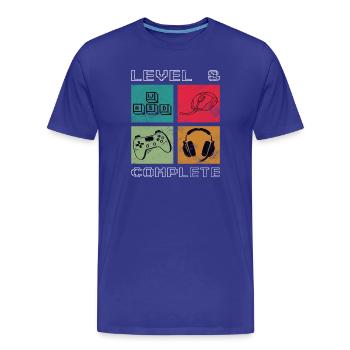 8. Geburtstag Level 8 unlocked - Männer Premium Bio T-Shirt - Königsblau - Vorne - Damien (186cm)