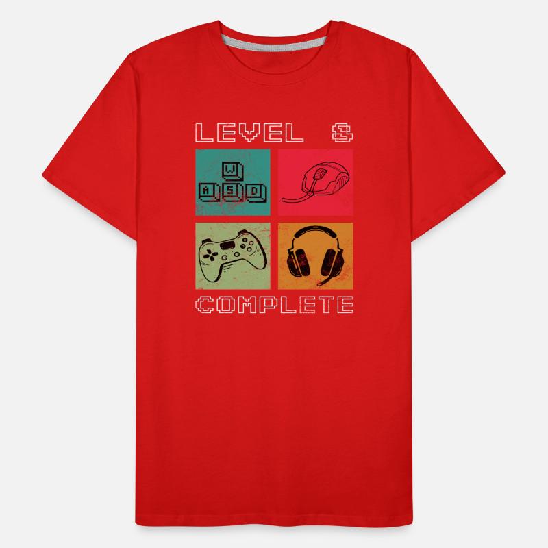 8. Geburtstag Level 8 unlocked Männer Premium Bio T-Shirt