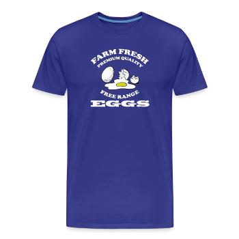 EGGS - Männer Premium Bio T-Shirt - Königsblau - Vorne - Damien (186cm)