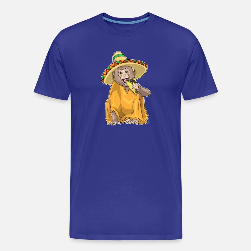 Affe Taco - Männer Premium Bio T-Shirt - Königsblau