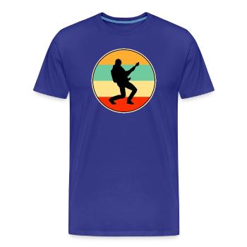 Retro Guitarist Rock Star Sunset Silhouette - Männer Premium Bio T-Shirt - Königsblau - Vorne - Damien (186cm)