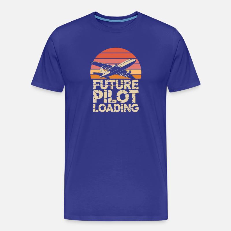 Future Pilot Loading Airplane Retro - Men's Premium Organic T-Shirt - royal blue