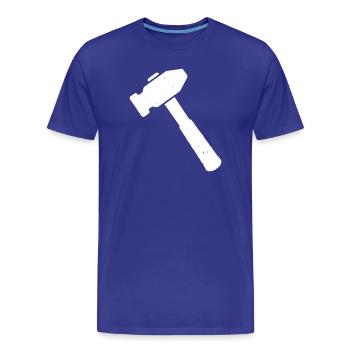 Vecteur d’icônes d’artisanat d’outil de marteau - T-shirt bio Premium Homme - bleu roi - Devant - Damien (186cm)