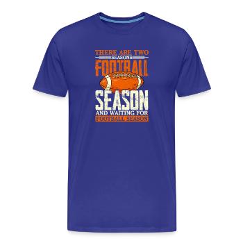 Saison de football et attente de la saison de football - T-shirt bio Premium Homme - bleu roi - Devant - Damien (186cm)
