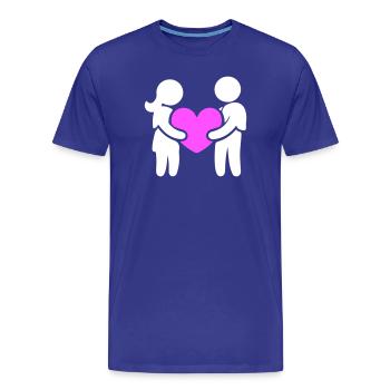 Couple amoureux - T-shirt bio Premium Homme - bleu roi - Devant - Damien (186cm)