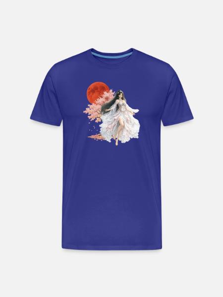 Moonlit Blossom Enchantress - Men's Premium Organic T-Shirt - royal blue
