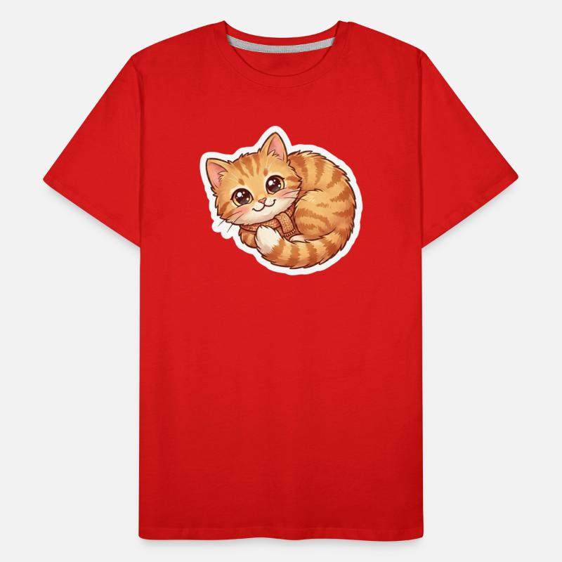 Écharpe douillette orange pour chat T-shirt bio Premium Homme