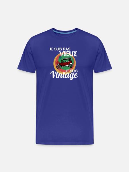 Ich bin kein altes Oldtimer-Auto - Männer Premium Bio T-Shirt - Königsblau