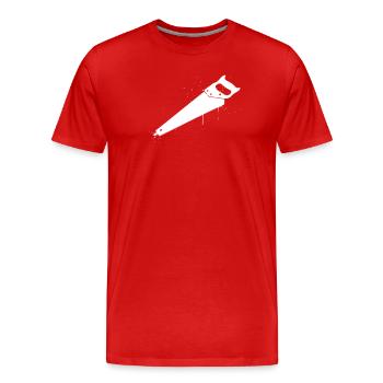 Artisanat du graffiti à la scie à main - T-shirt bio Premium Homme - rouge - Devant - Damien (186cm)