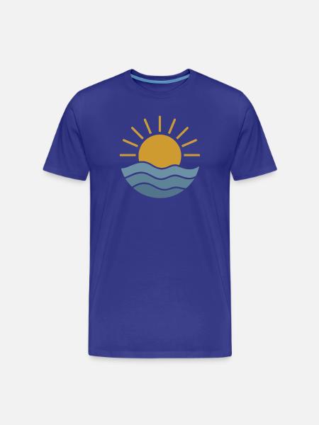 Golden Sunrise Waves - Men's Premium Organic T-Shirt - royal blue