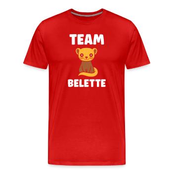 Team Belette Chaton Mascot - T-shirt bio Premium Homme - rouge - Devant - Damien (186cm)