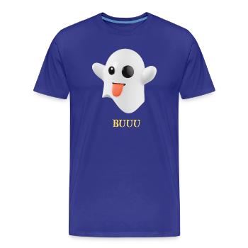 Fluffy Ghost with Tongue - Men's Premium Organic T-Shirt - royal blue - Front - Damien (186cm)