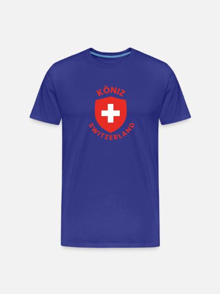 Köniz Switzerland Shield Emblem - Men's Premium Organic T-Shirt - royal blue