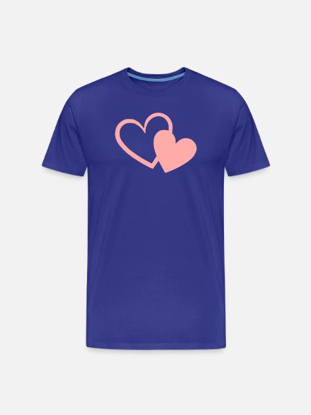 Valentines Pink Heart, Valentine's Day - Men's Premium Organic T-Shirt - royal blue