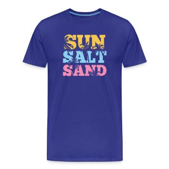 Sommerzeit - Sonne, Salz und Sand - Männer Premium Bio T-Shirt - Königsblau - Vorne - Damien (186cm)