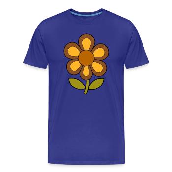 70s flower pattern retro flowerpower - Men's Premium Organic T-Shirt - royal blue - Front - Damien (186cm)