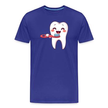 Dent, dents, dentiste - T-shirt bio Premium Homme - bleu roi - Devant - Damien (186cm)