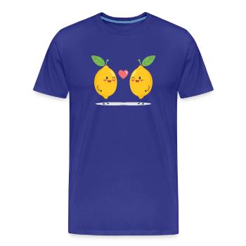 Amour câlin au citron vert - T-shirt bio Premium Homme - bleu roi - Devant - Damien (186cm)